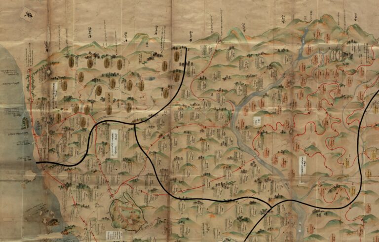 Part of a map of Iwami, location of Japan’s largest silver mine, 18th century