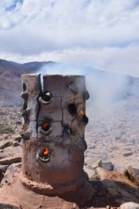Photo of a metallurgy kiln (with fire)