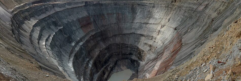 Russian Mir mine (a former diamond mine) in Mirny, Yakutia (Eastern Siberia)