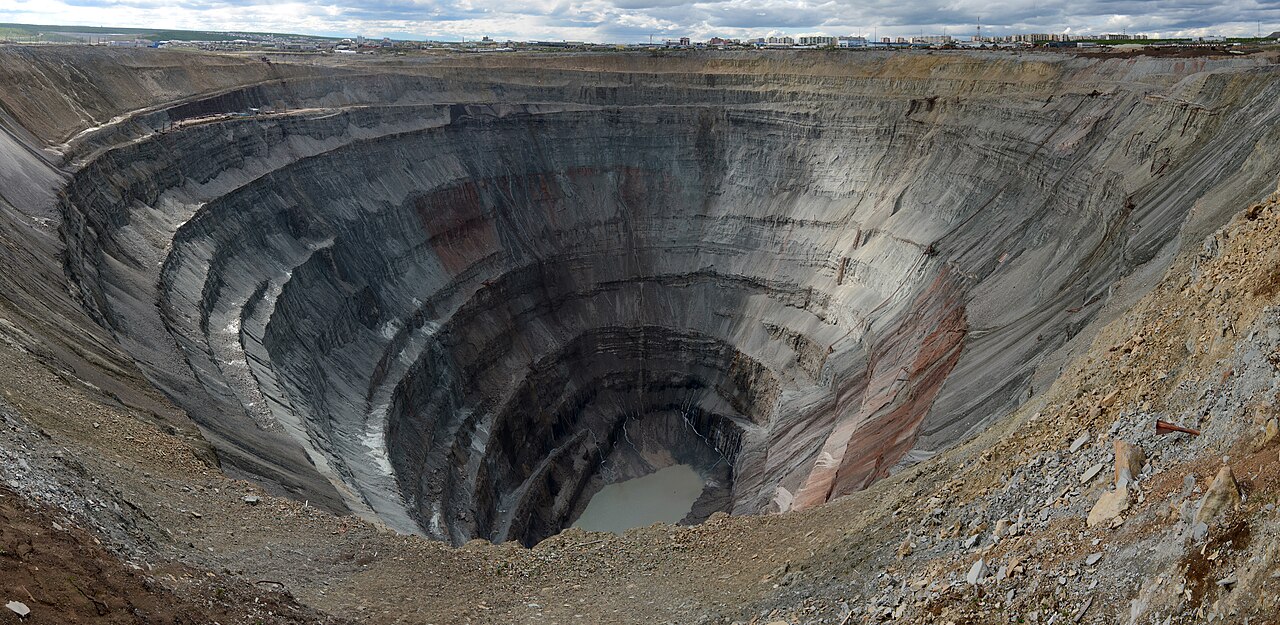 Russian Mir mine (a former diamond mine) in Mirny, Yakutia (Eastern Siberia)